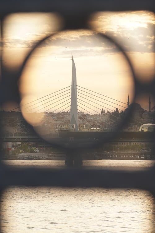 Halic Bridge behind Railing Circle