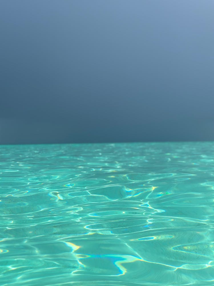 Blue, Transparent Water In Sea