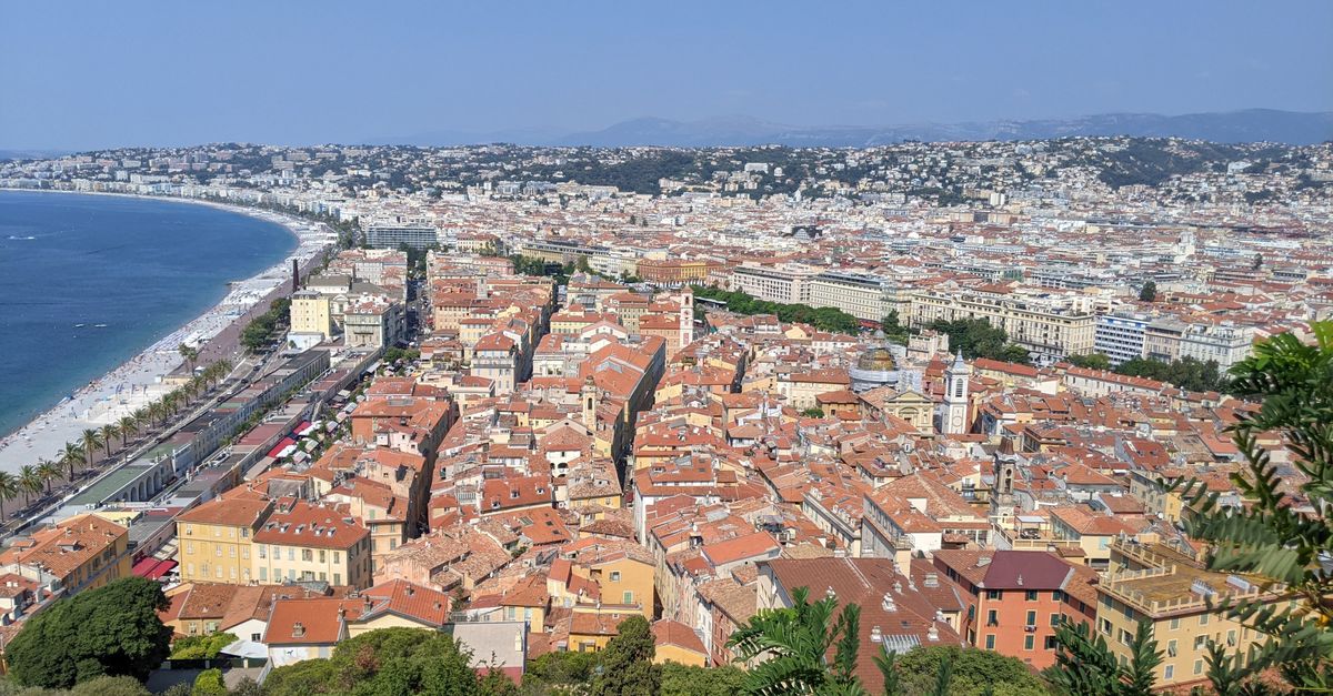 Nice's old town with ochre facades and narrow lanes catching morning light