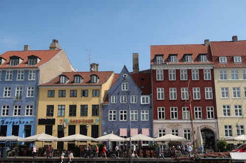 Colourful Facade along the Nyhavn Canal in Copenhagen, Denmark 