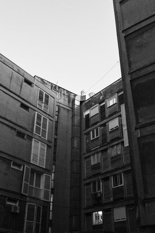Buildings with Apartments in Black and White