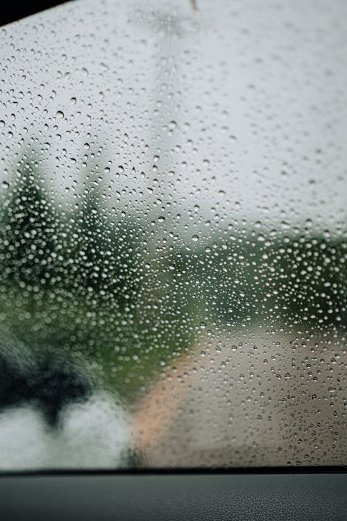 Close-up of a Window during Rain