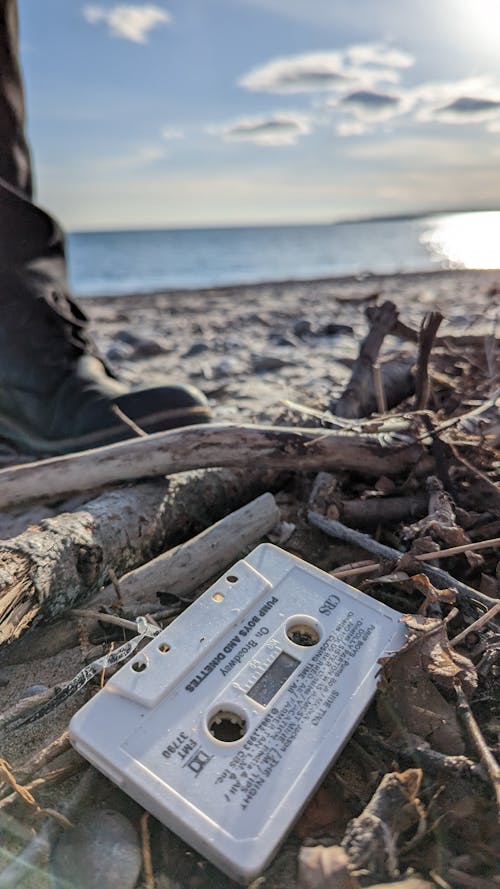Free stock photo of beach, casette, pollution