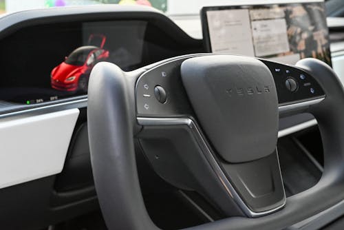 Steering Wheel in Tesla Car