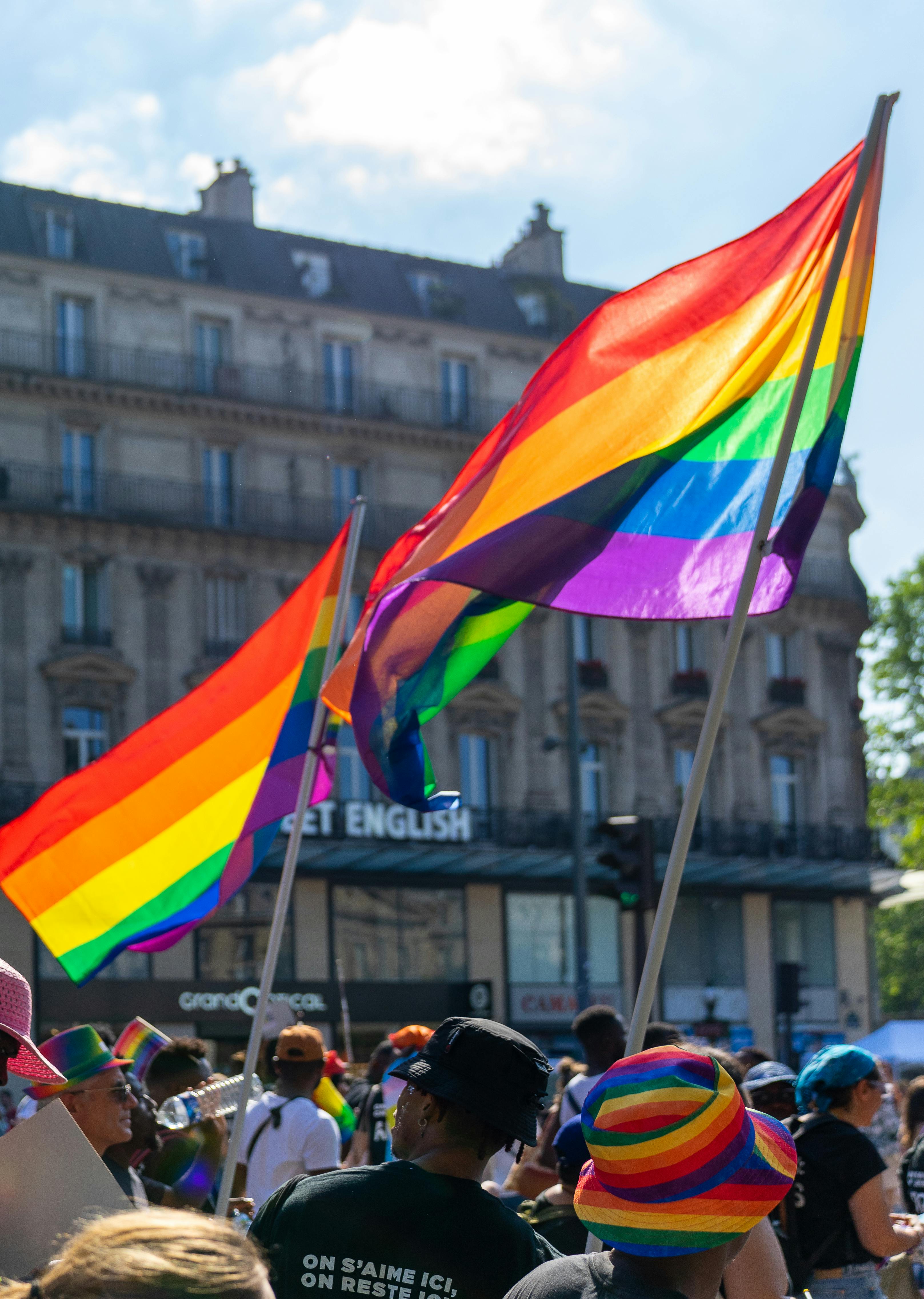 People with Flags at Pride Parade · Free Stock Photo