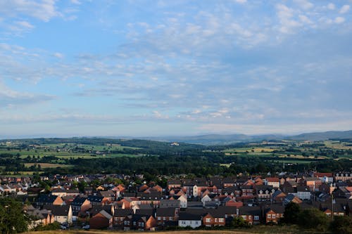 Town on Plains in Countryside