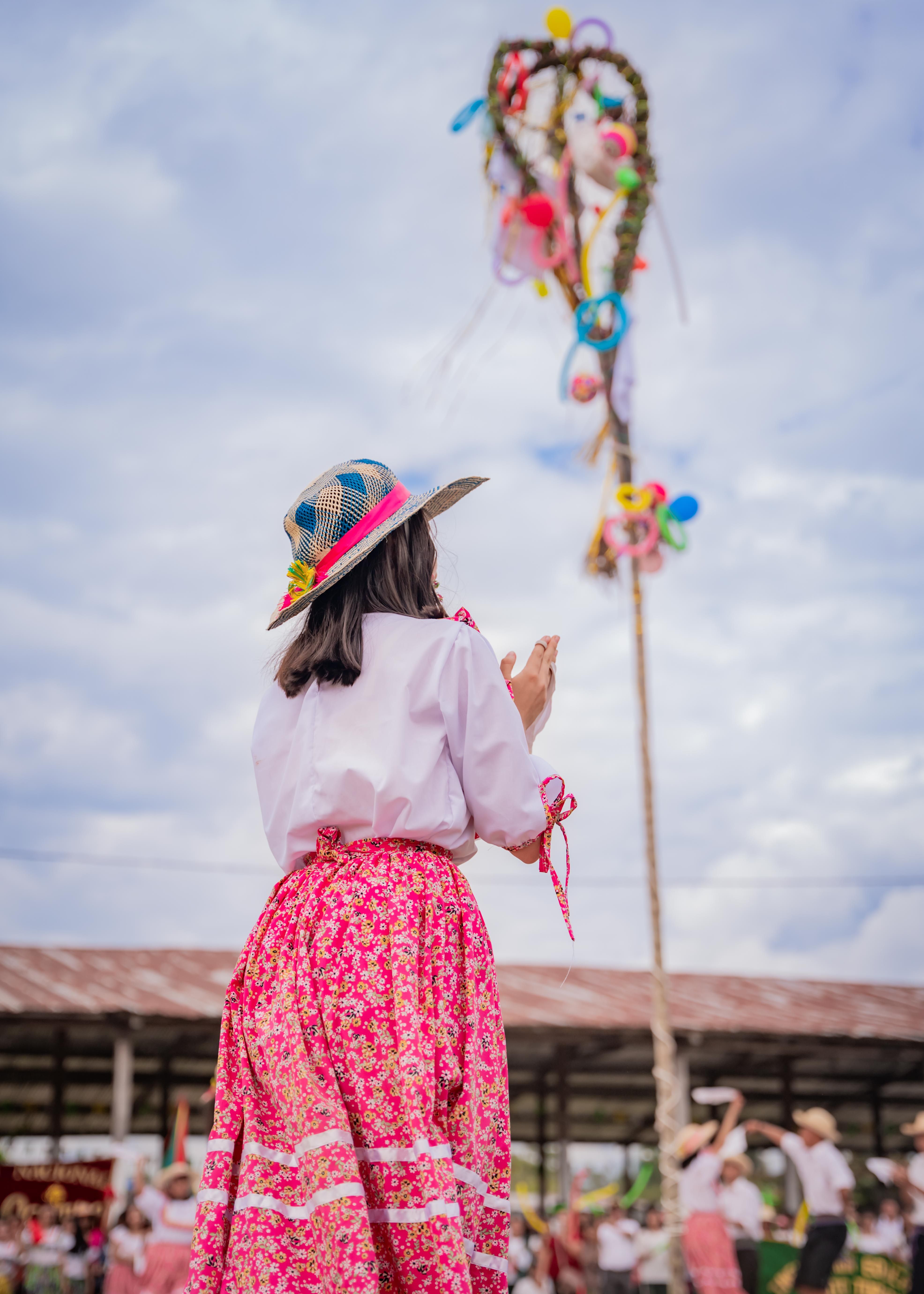 Back View of Woman in Traditional Dress at Festival Free Stock Photo Back View of Woman in Traditional Dress at Festival Free Stock Photo