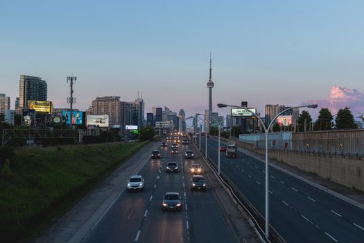 Cars on Asphalt Road