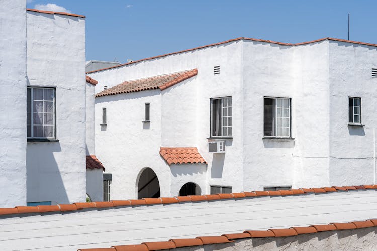 White Building In Sunlight In California 