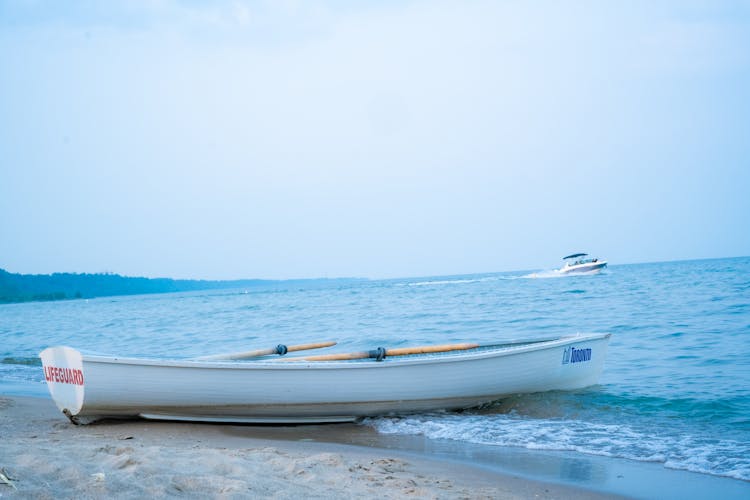 Lifeguard Boat On Shore