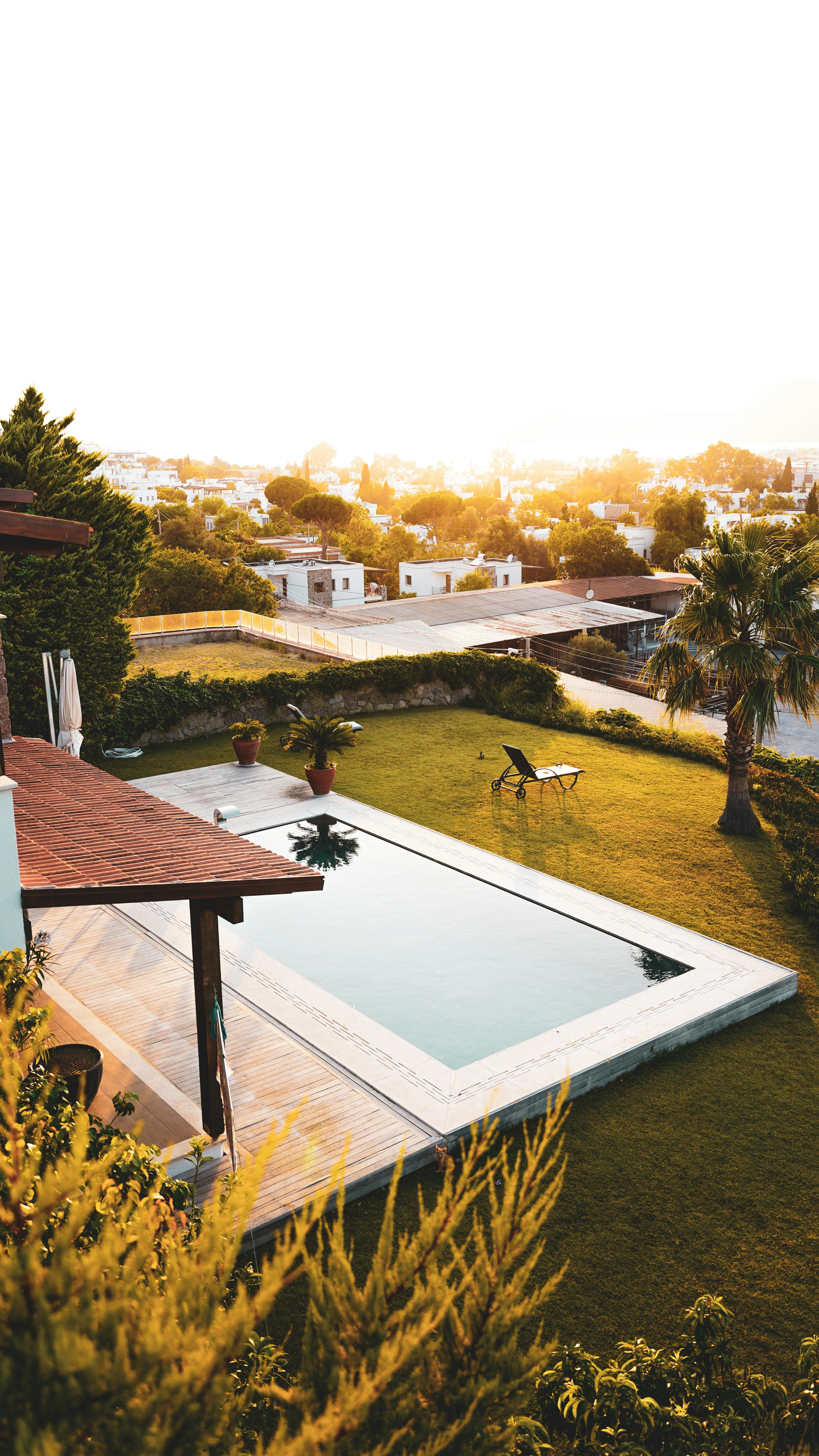 swimming pool in yard