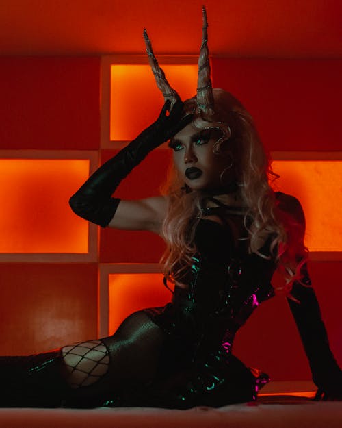 Woman in Devil Costume