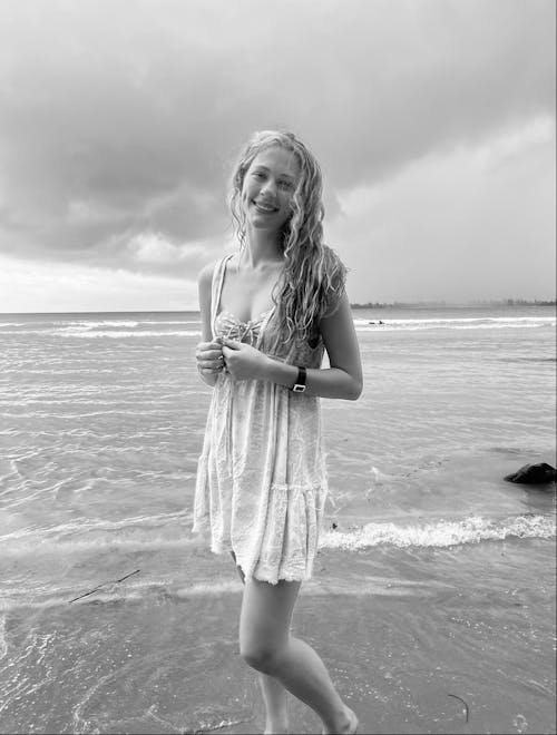 Blonde in Dress by Sea