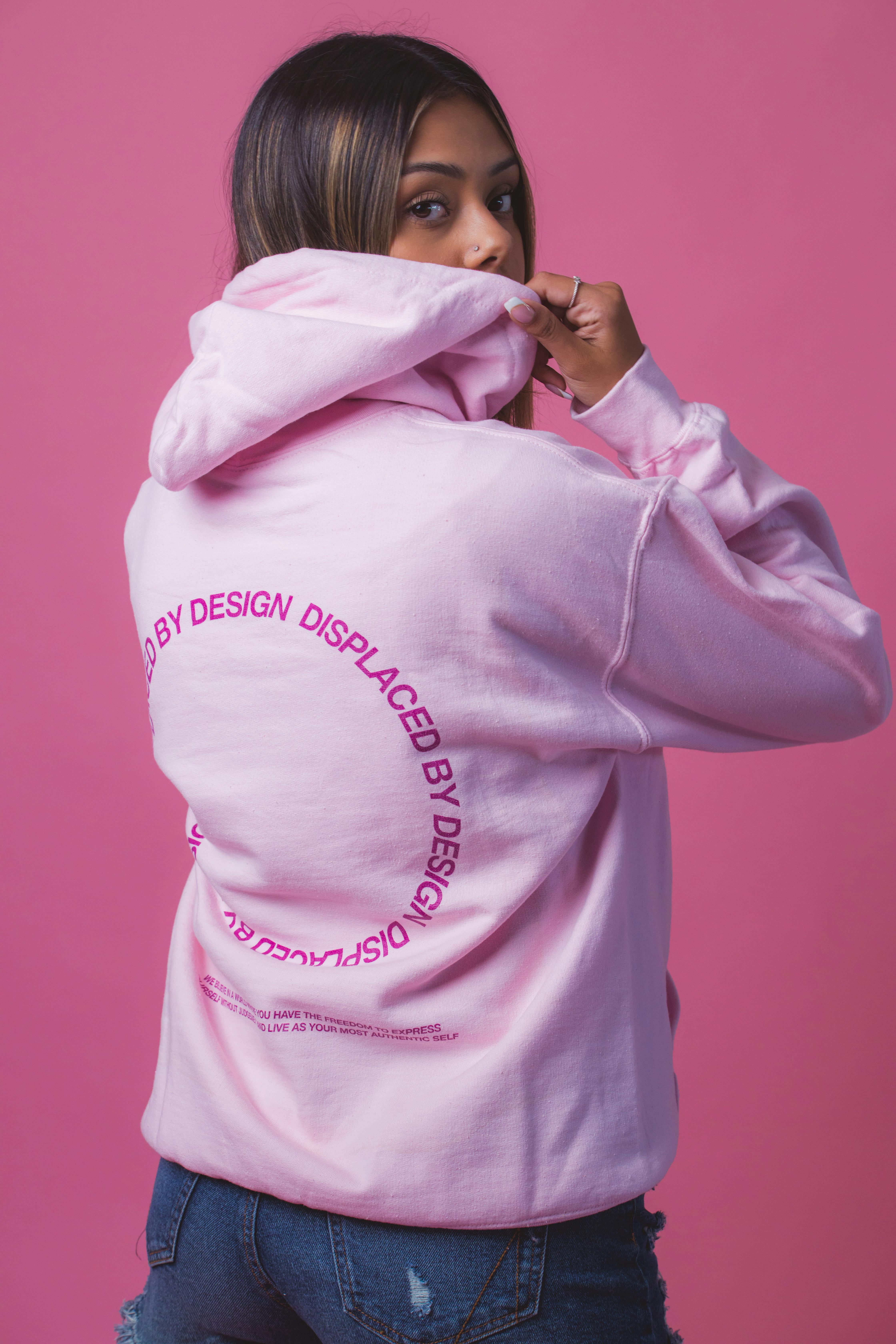 Woman in Pink Hodie with Print Free Stock Photo