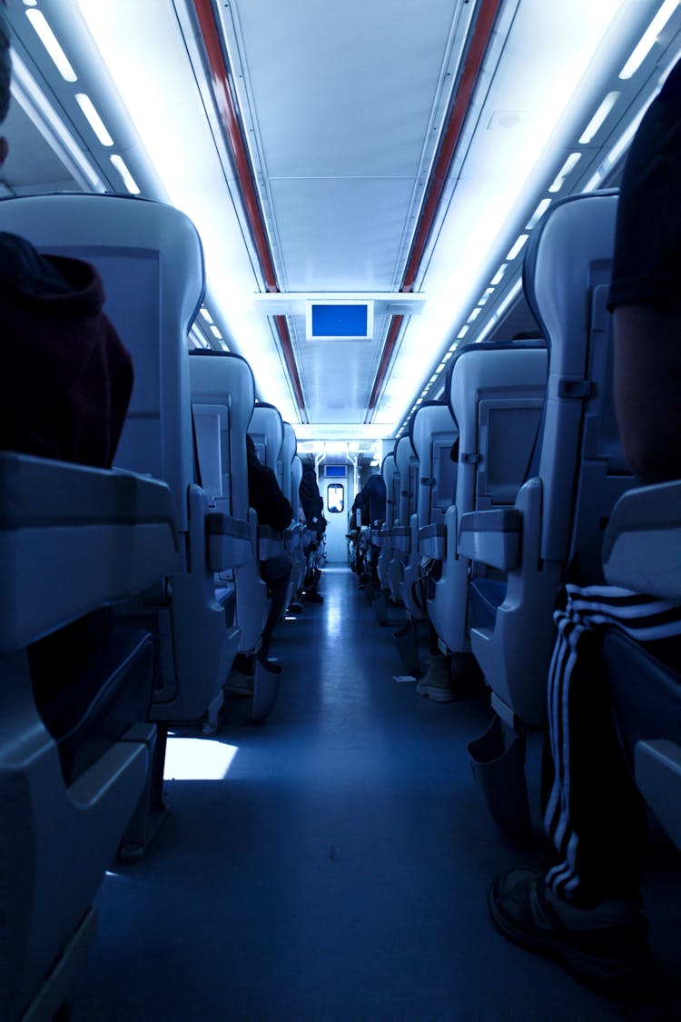 Corridor In Airplane