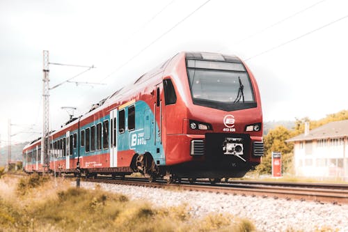 A Train on the Railroad Tracks