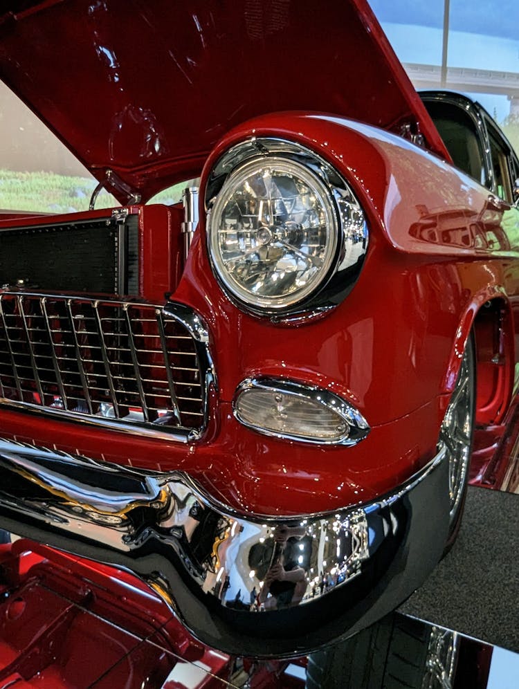 Close Up Of Vintage, Red Car