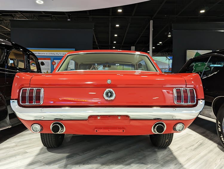 Back Of Red Ford Mustang