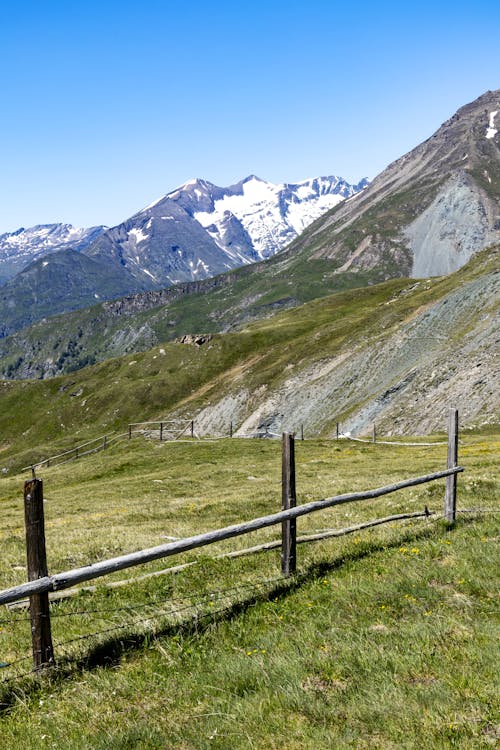 Fence on Pasture in Mountains