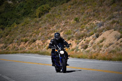 A Motorcyclist on the Road