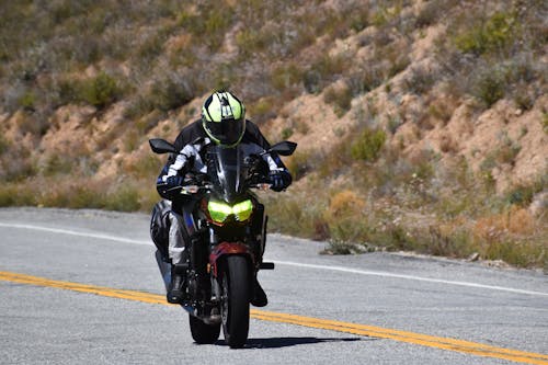 A Motorcyclist on the Road