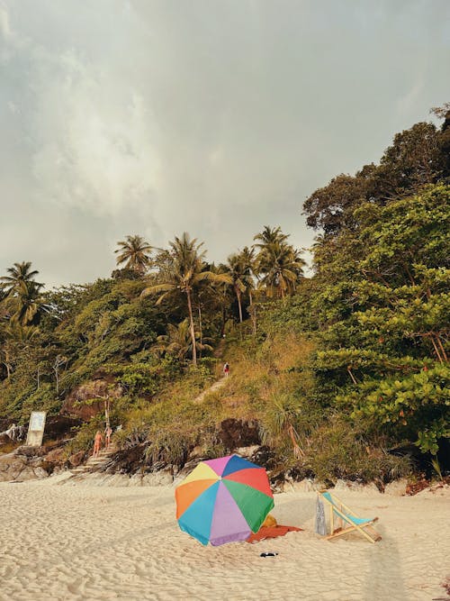 Colorful Umbrella on Beach