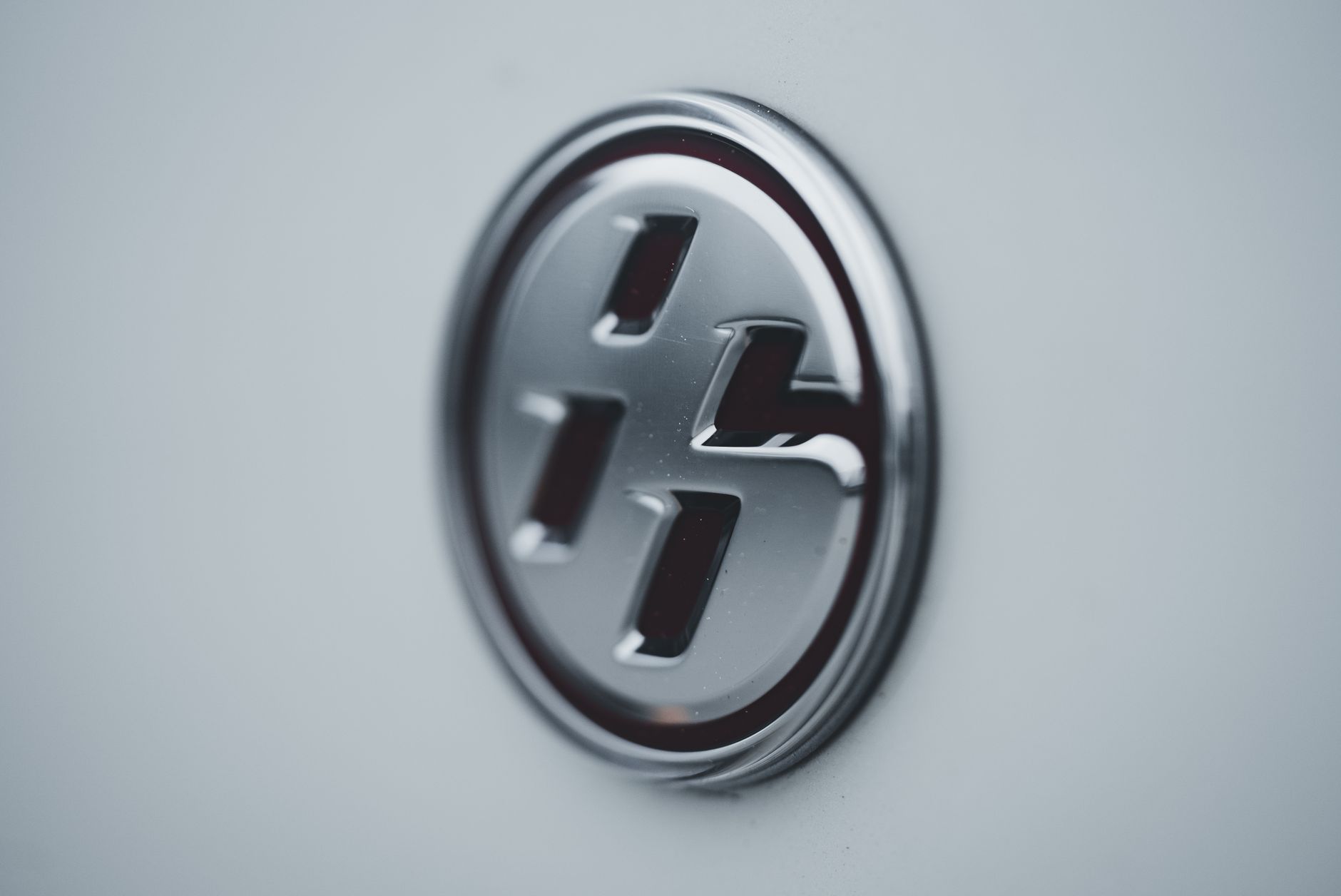 Close up of Silver Emblem