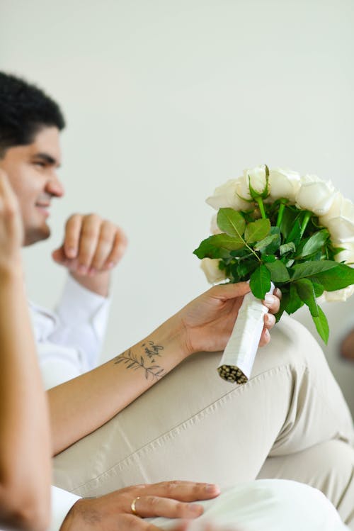 Flowers Bouquet in Woman Hand