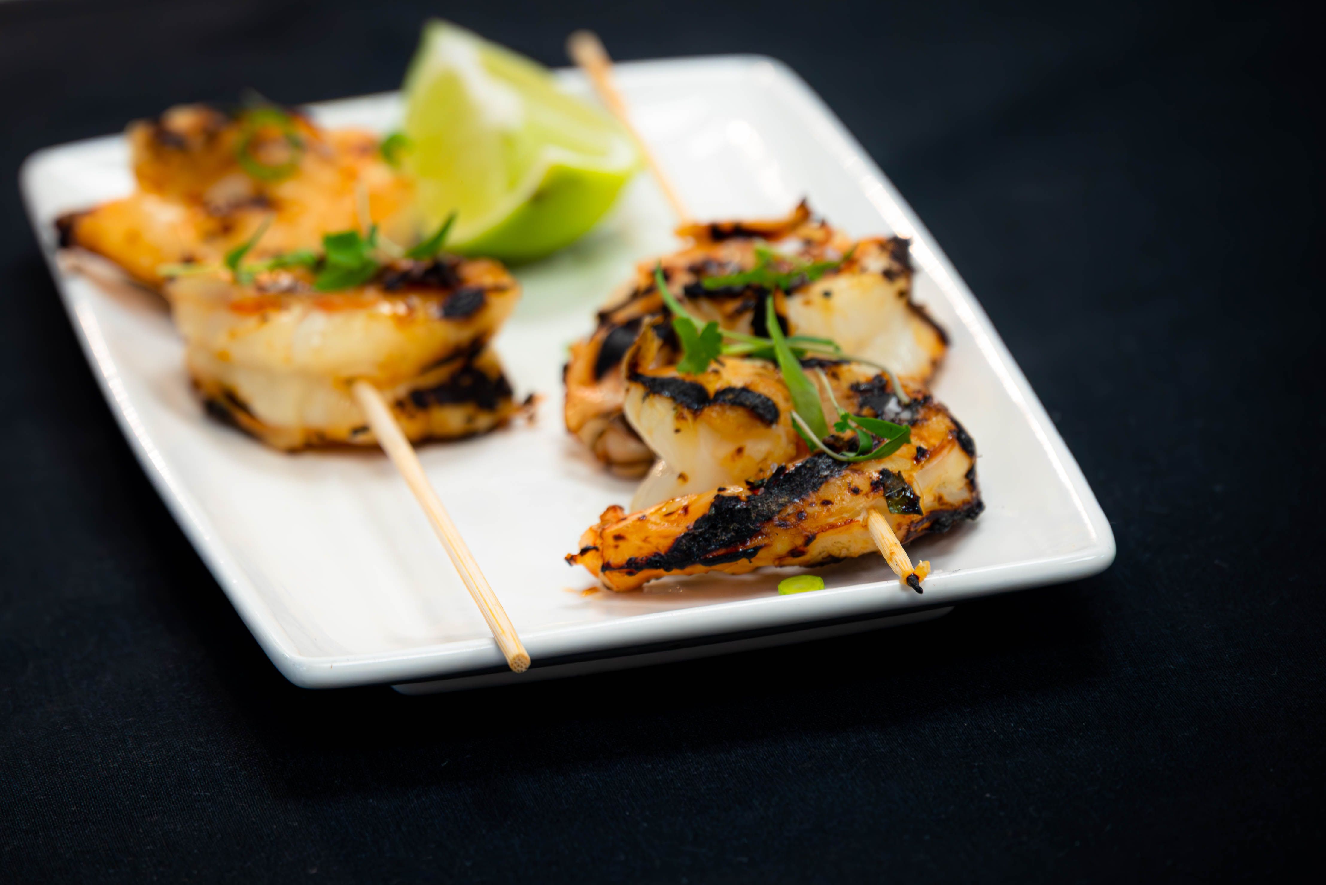 Charred Scallops with Charred Asparagus