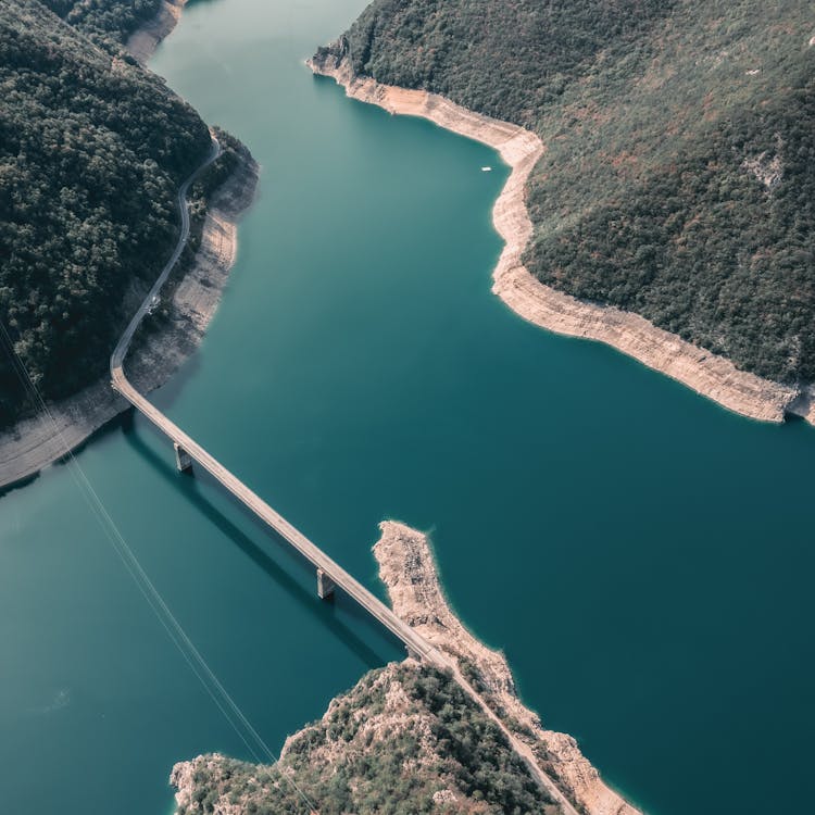 Aerial Photo Of River And Bridge 