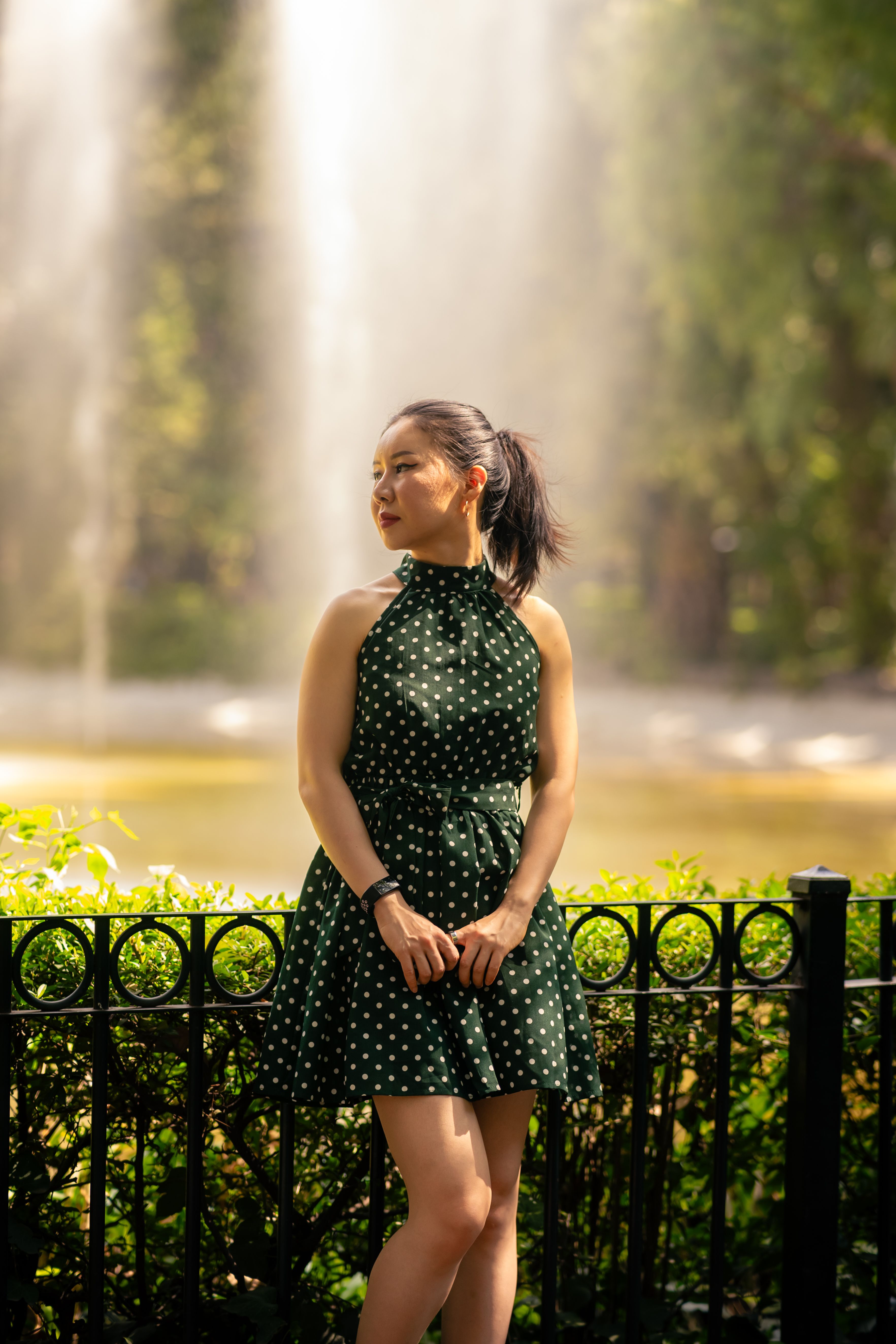 Woman Posing in Green Dress  Free Stock Photo