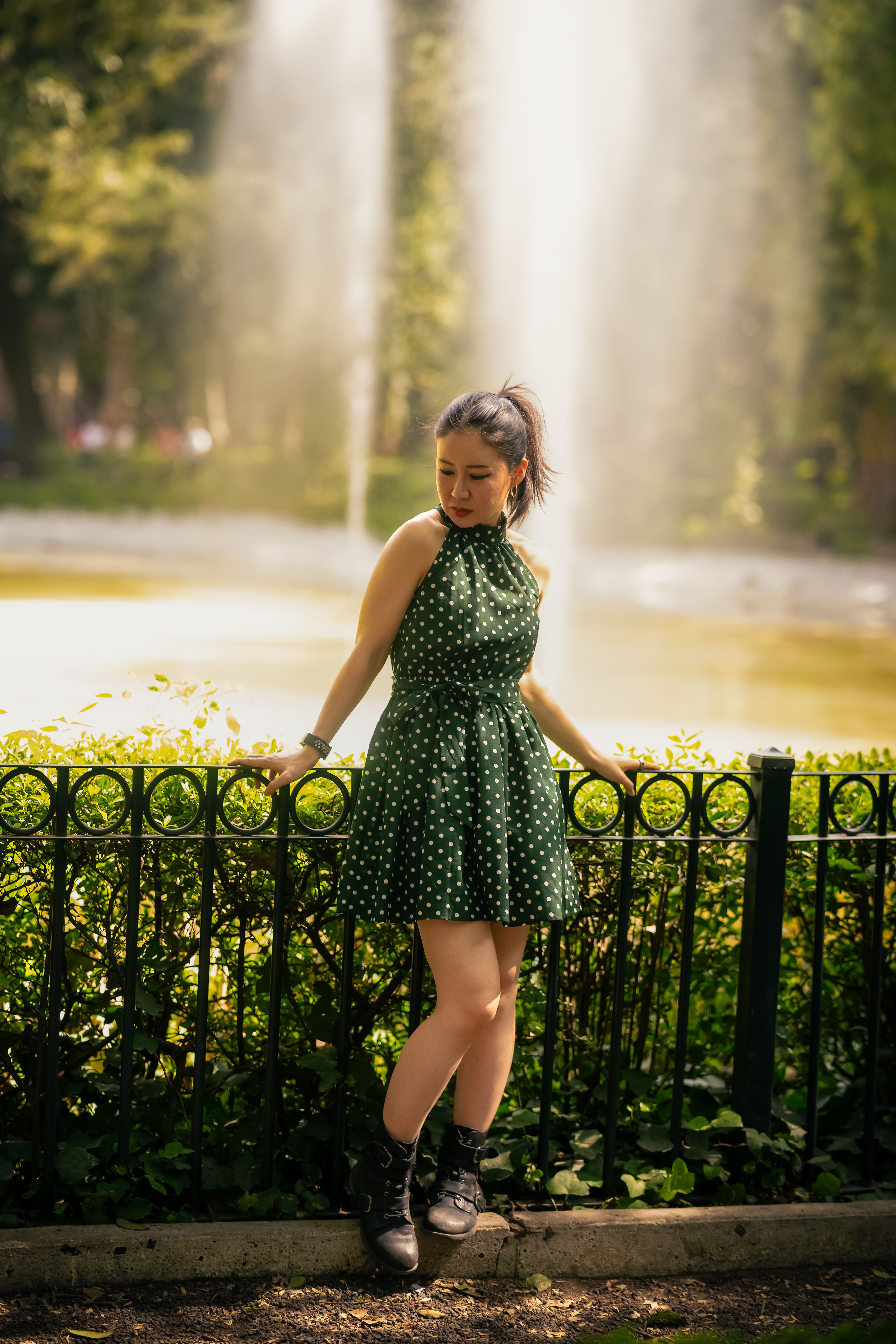 green dress photoshoot Woman in Posing in Park · Free Stock Photo swym-disabled