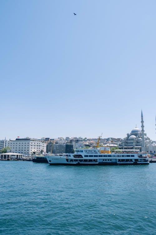 Cruise Ship on Sea Coast in Istanbul