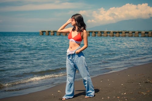 Kostenloses Stock Foto zu ferien, frau, meer