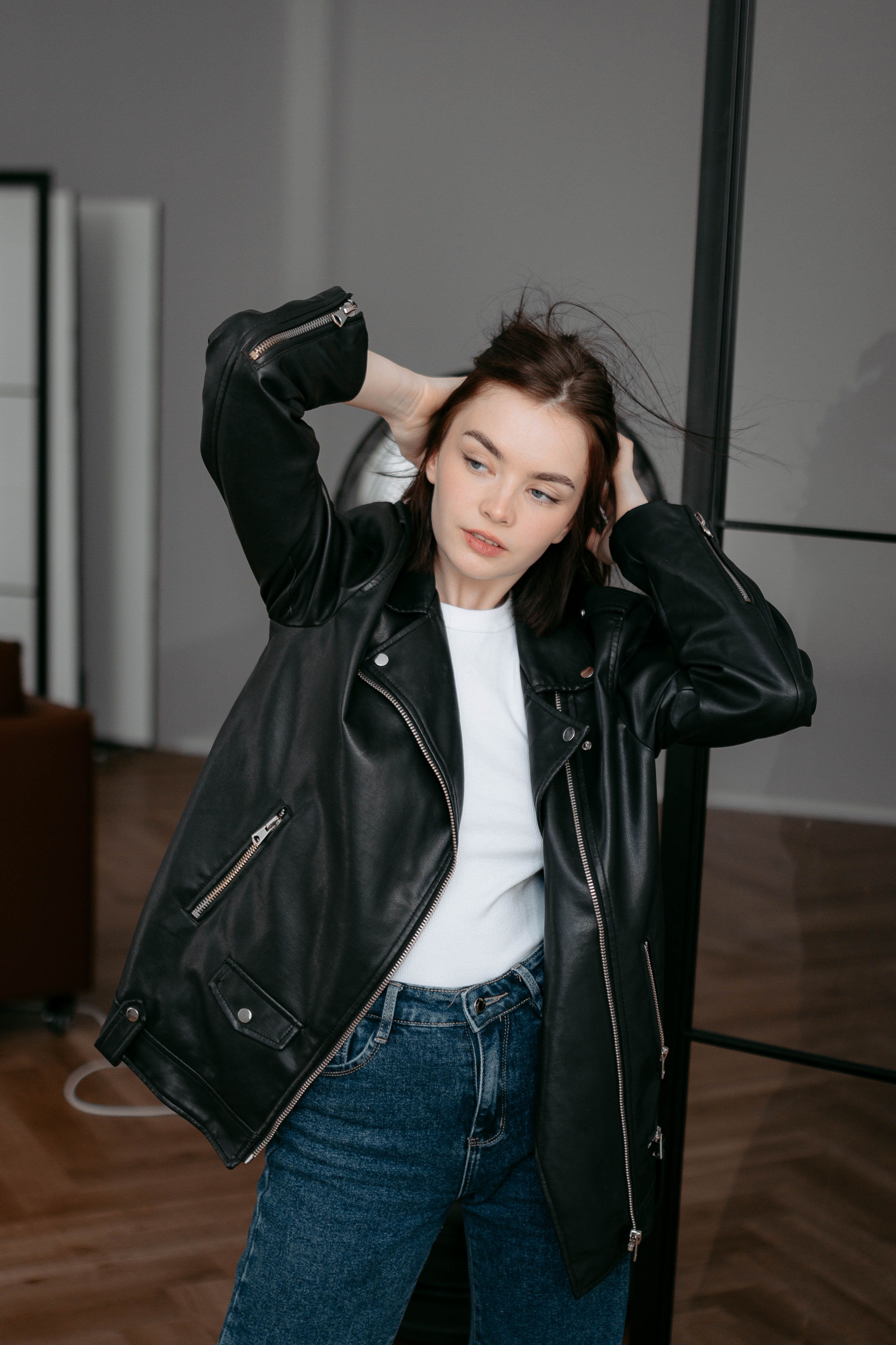 Portrait of Woman in Black Jacket · Free Stock Photo
