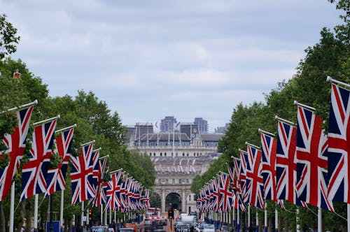 View of the Mall Roadway with the Admiralty Arch in the Background, London, England, UK