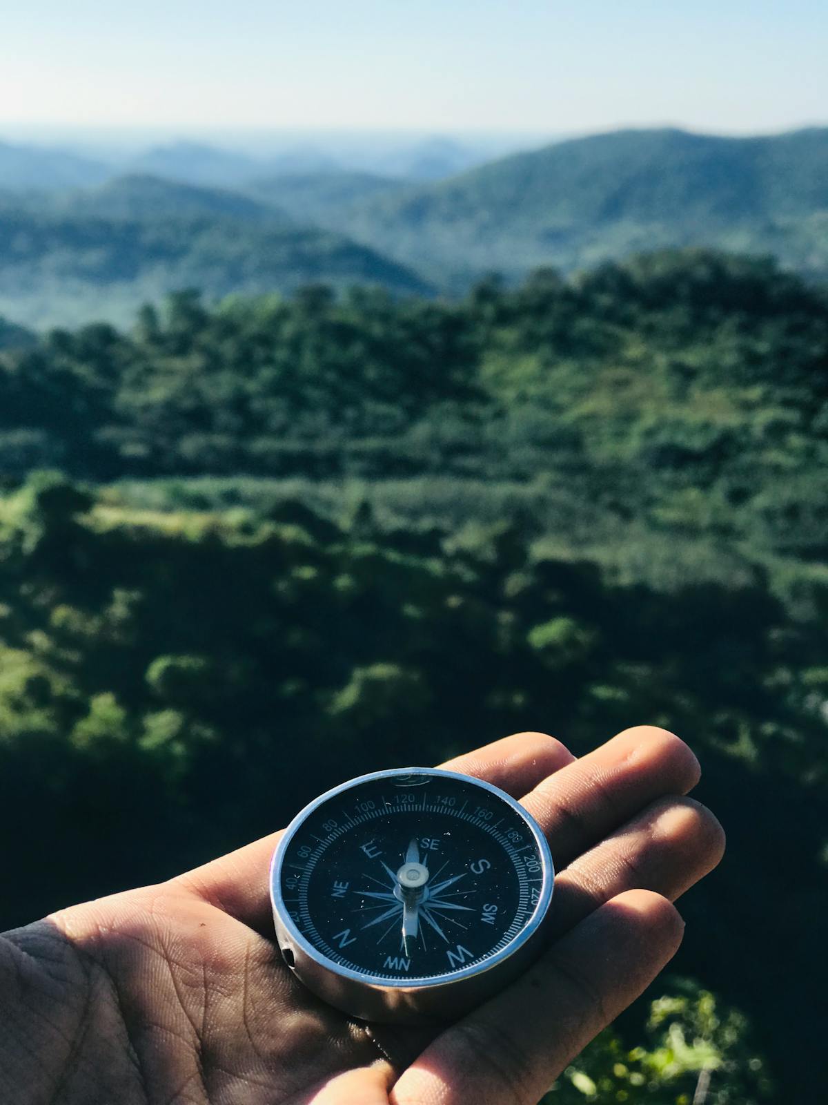Class A RV parked at a scenic campground