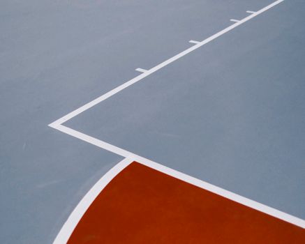 Minimalist view of a basketball court's markings in Brisbane, Australia.
