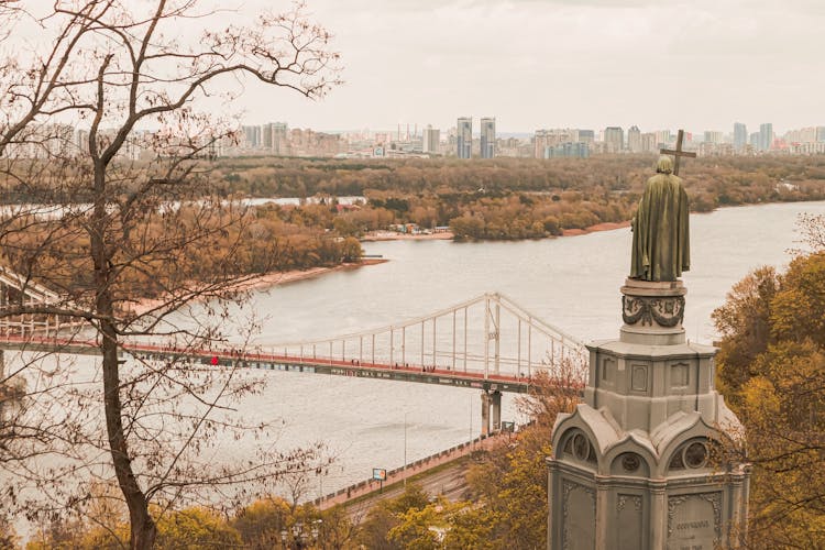 Saint Vladimir Monument Near Dnieper In Kiev