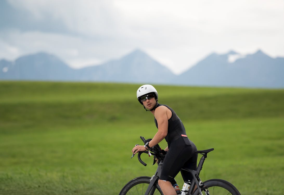 Man on Time Trial Bicycle