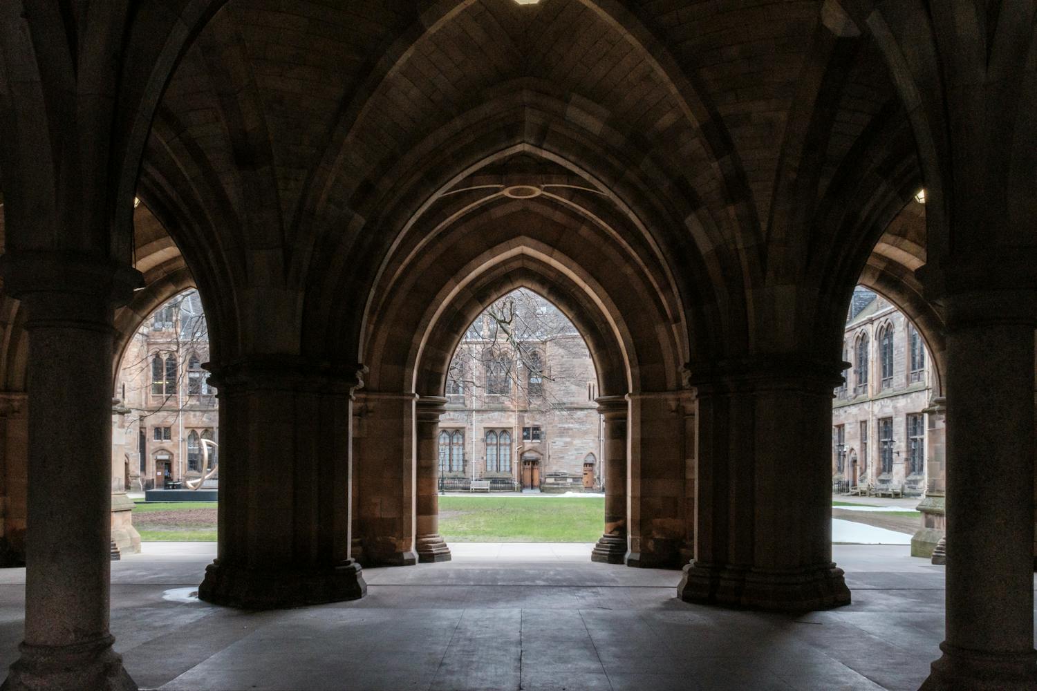 Stunning Gothic architecture of a historical university courtyard