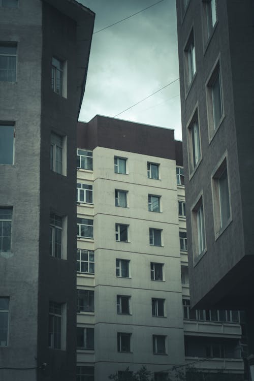 Free Facade of Apartment Buildings in City  Stock Photo