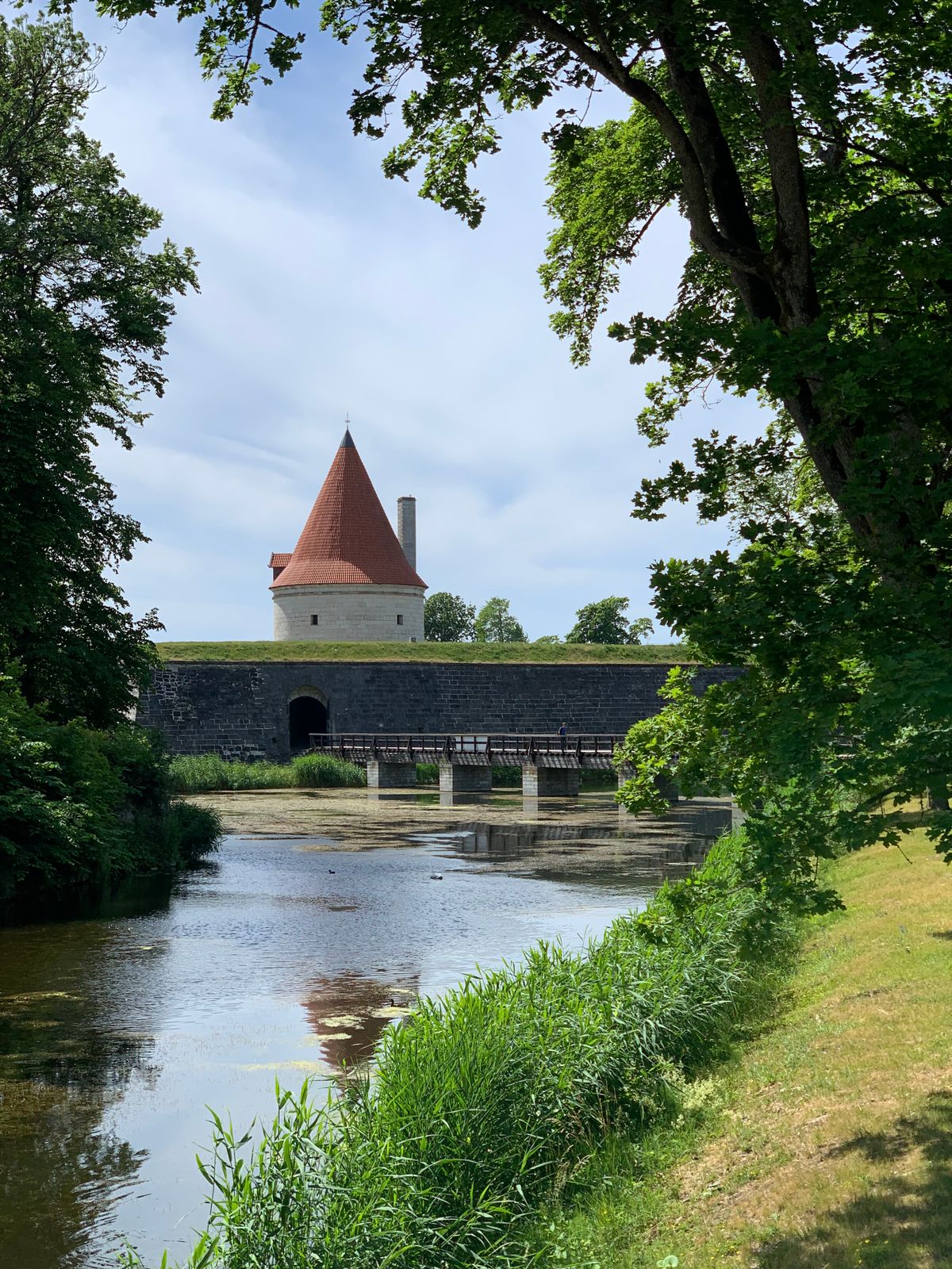 Kuressaare Castle and its moat on Saaremaa island, Estonia