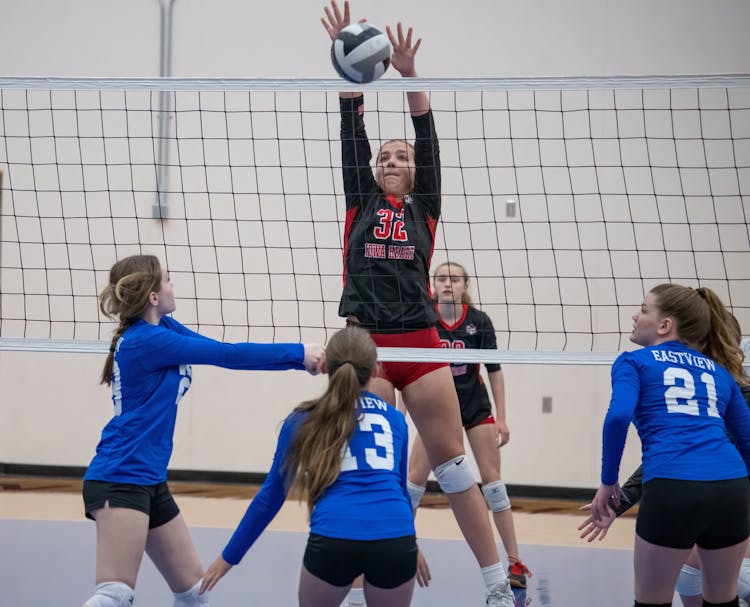 Girls Playing Volleyball 