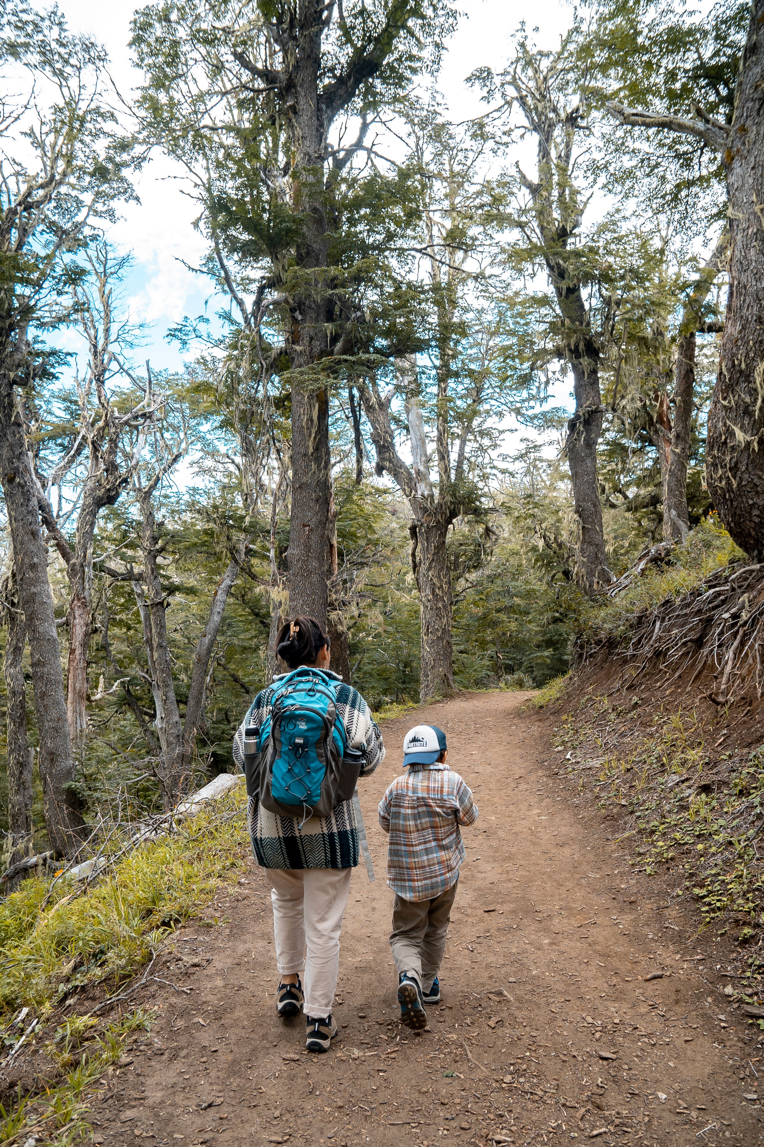 Madre Caminando Con Su Hijo En El Bosque · Foto de stock gratuita