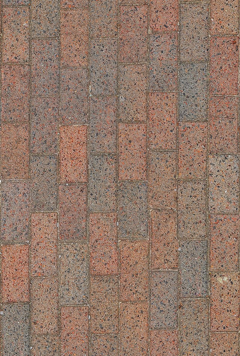 Red and grey block paving