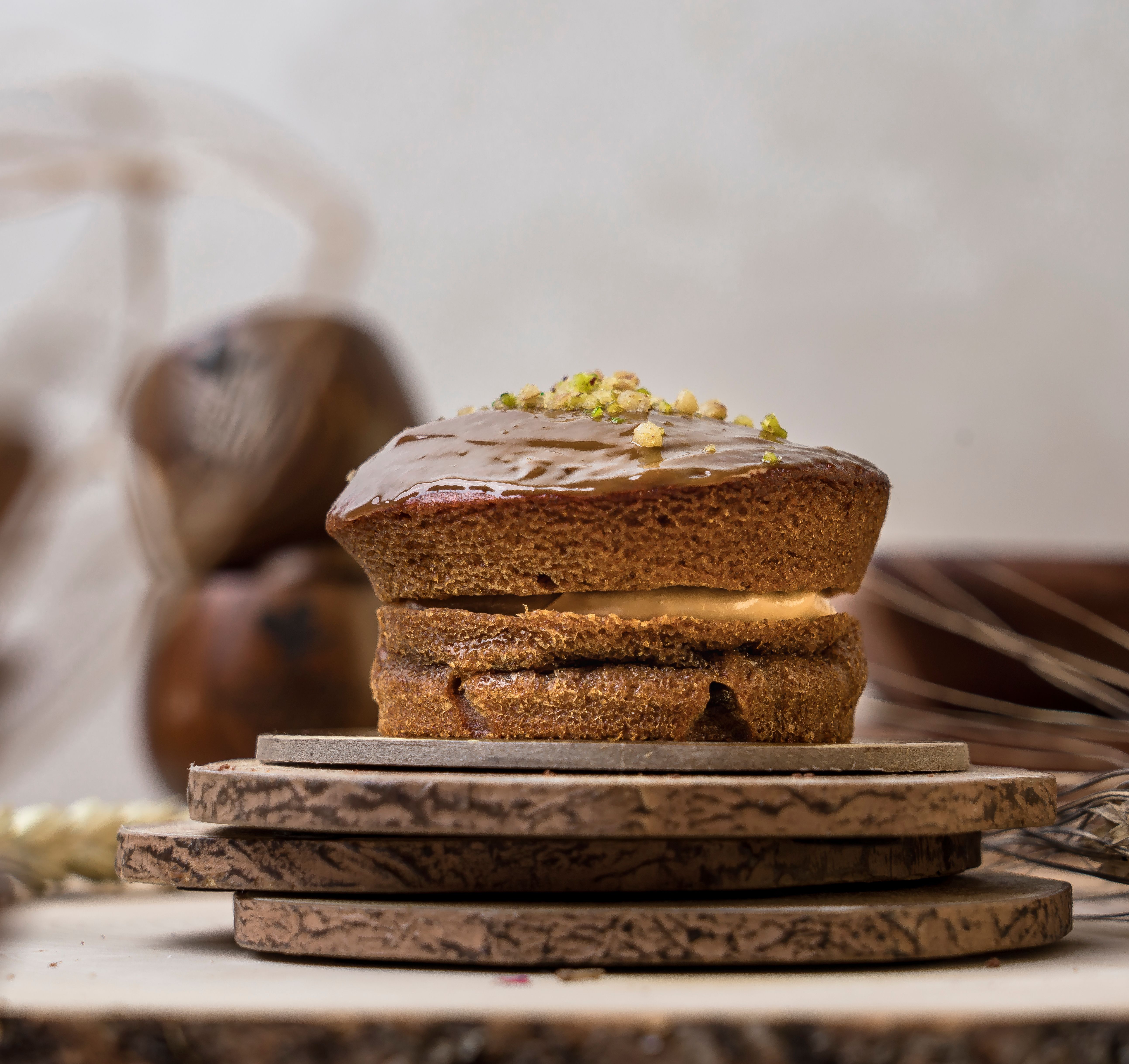 Layered Carrot Cake and Toasted Nuts