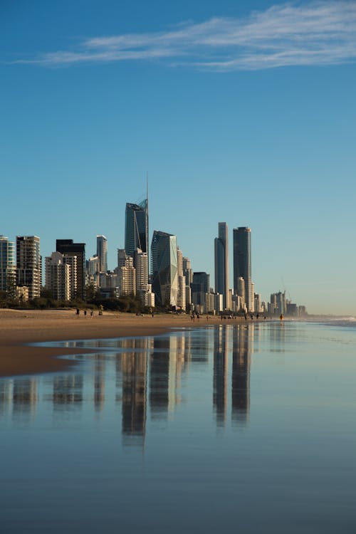 Coastal Perspective: Gold Coast Skyline from the Beach
