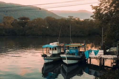 Motorboats on Pier