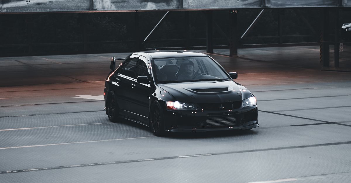 Lancer Tuned Black, Tuned Mitsubishi Lancer Evolution · Free Stock Photo